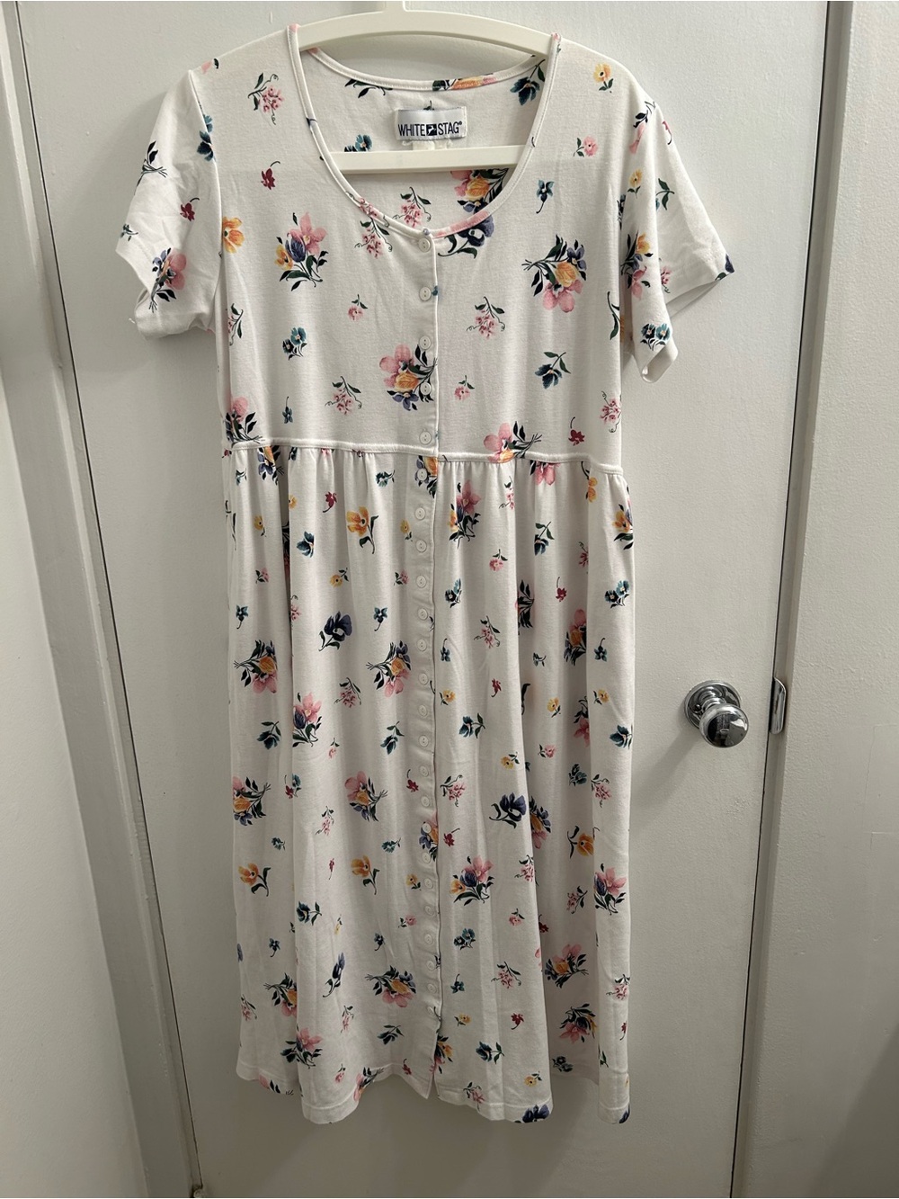 White Stag White Floral Button-Front Dress